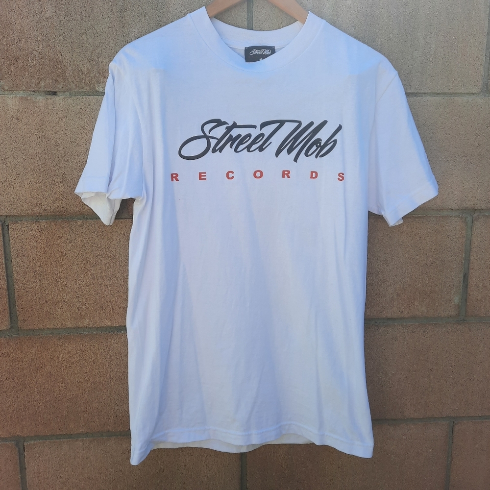 Street Mob Records Men's T-Shirt Size Medium White Unisex